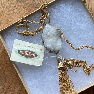 Spartina 449 Druzy Stone Tassel Necklace